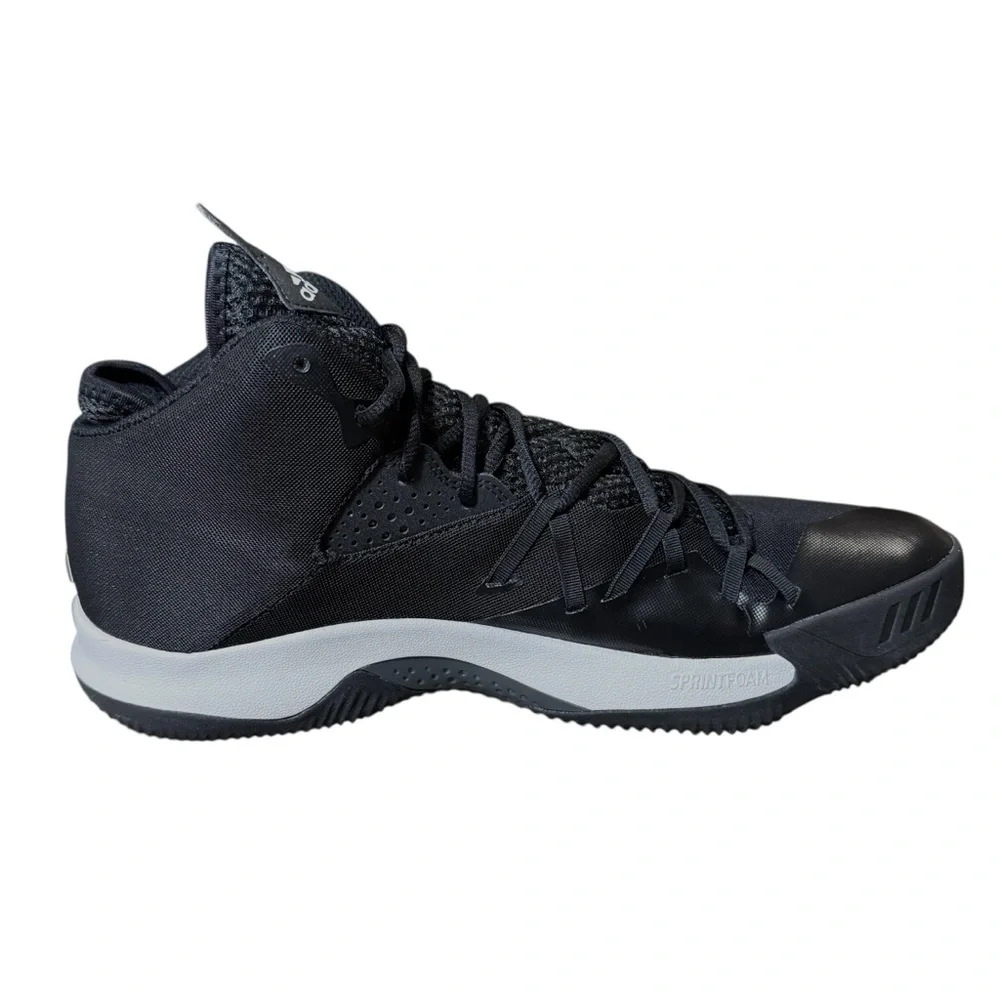 Adidas Mens Dual Threat Black White Mid Basketball Lace Up Shoes BY4182 Size 12